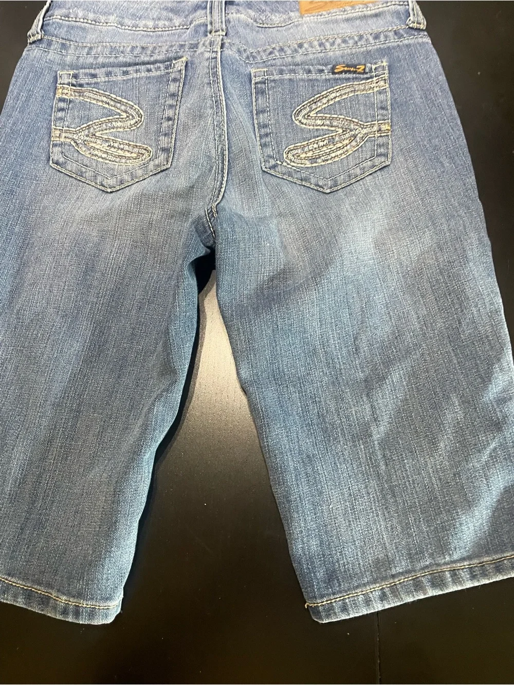 Seven7 Denim Bermuda Shorts light Blue Wash ladies jean long sz 2